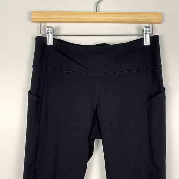 Lululemon Cropped Side and Back Stash Pocket Leggings Black Size 6 - Picture 2 of 8